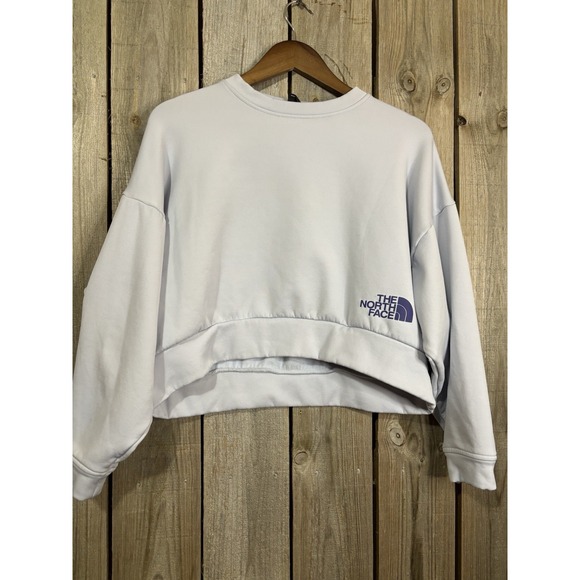 The North Face Tops - The‎ North Face Women's Cropped Crewneck Sweatshirt M Light BlueLogo Pullover